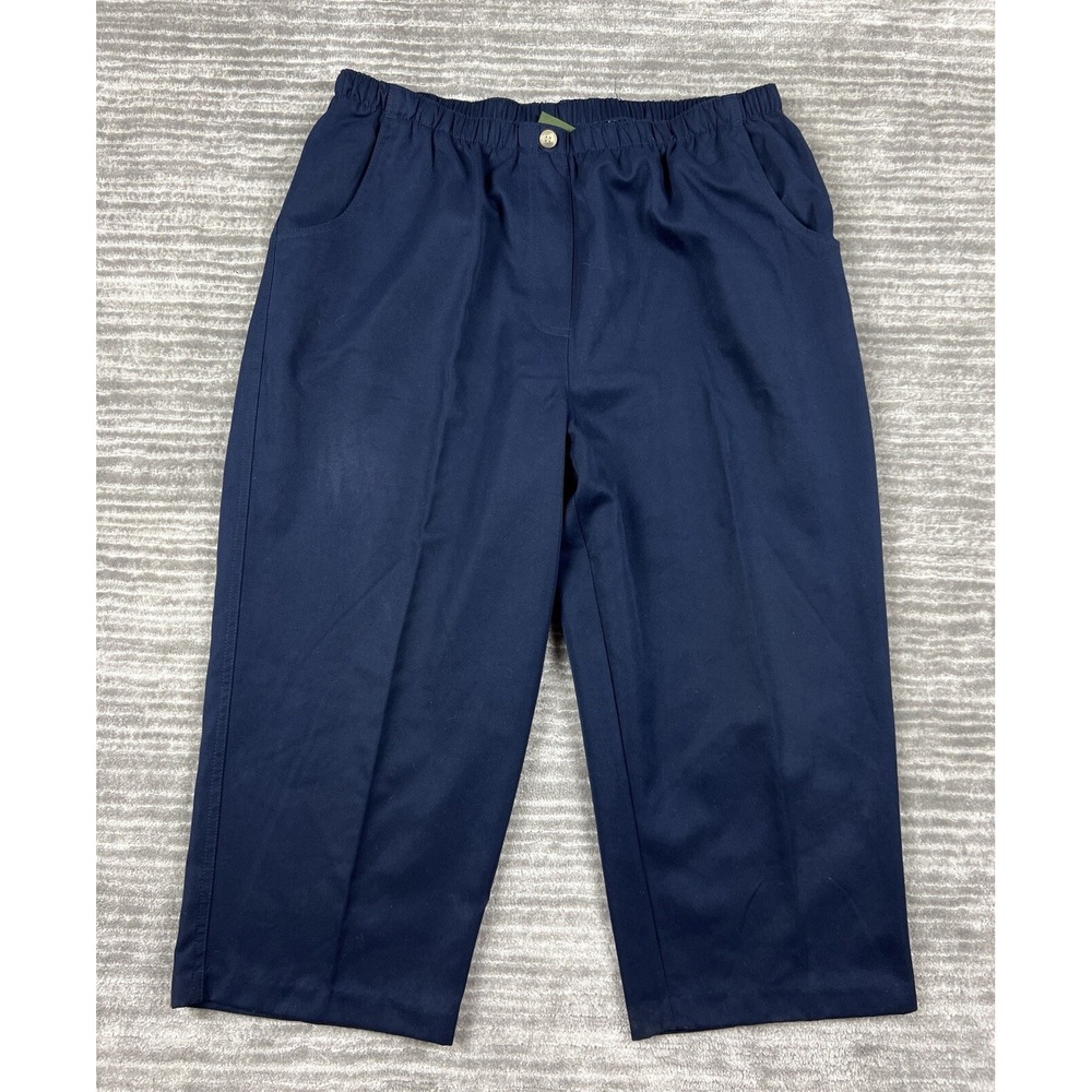Mountain Lake Pants Womens Large Navy Blue Elastic Waist Straight Leg High Rise